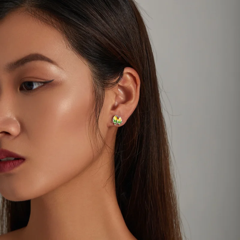 (imagem para) Pandora Style Two Orioles Stud Earrings - SCE1278 - Visualizar 5