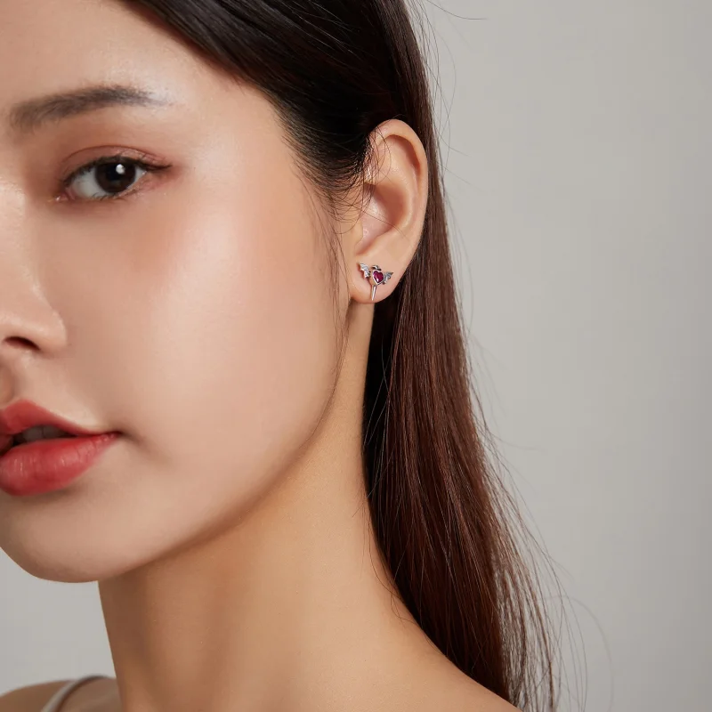 (imagem para) Pandora Style Wings Love Stud Earrings - SCE1179 - Visualizar 6