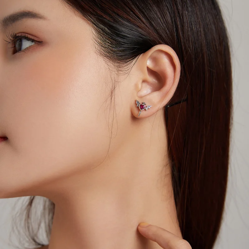 (imagem para) Pandora Style Wings Love Stud Earrings - SCE1179 - Visualizar 7