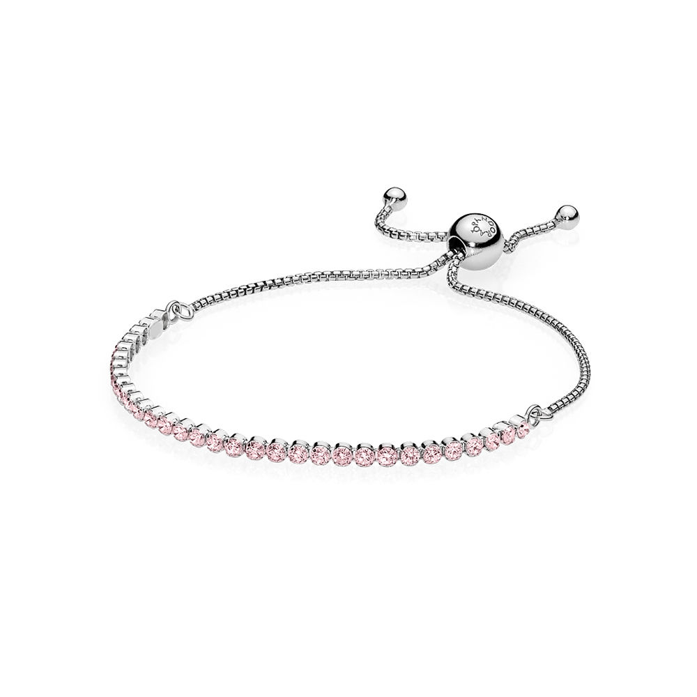 pulseira brilhante rosa pandora
