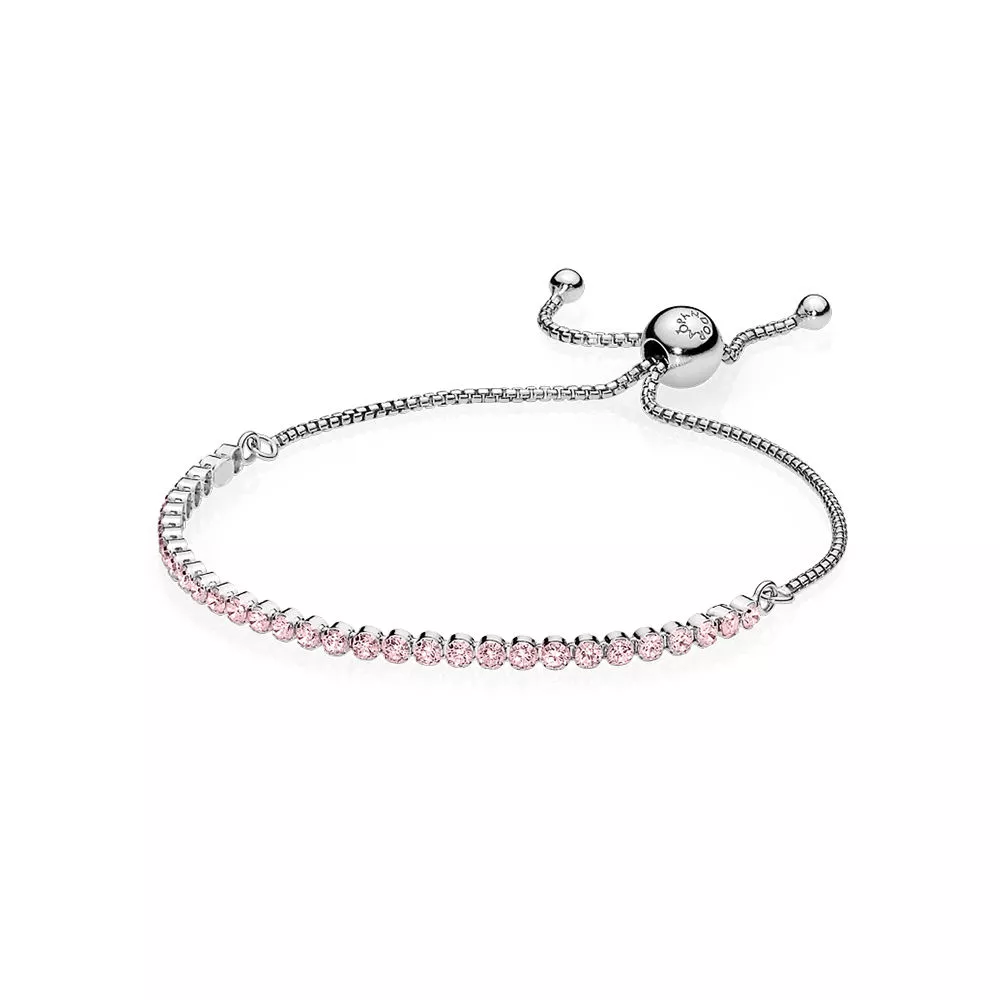 pulseira brilhante rosa pandora