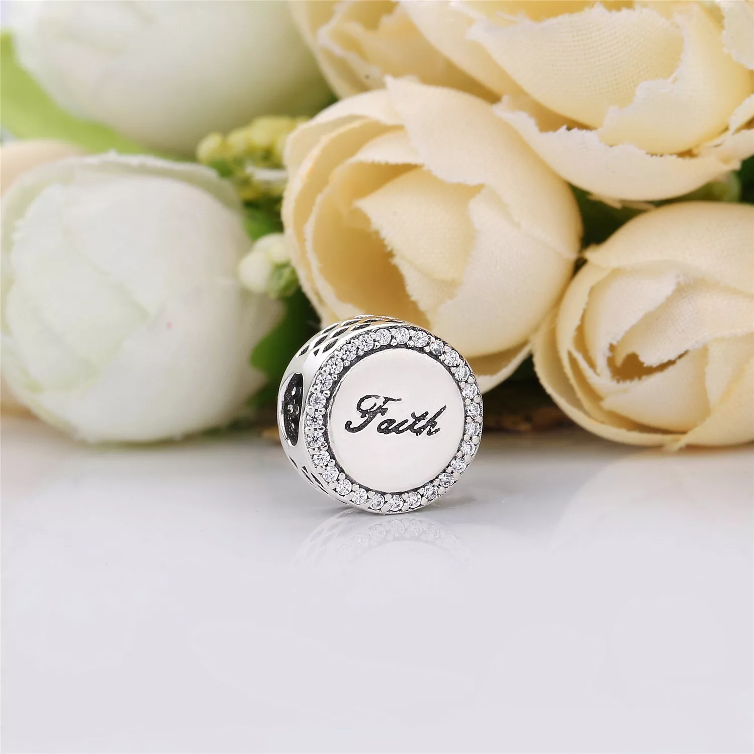 Charm berloques Pandora de prata Cruz da fé