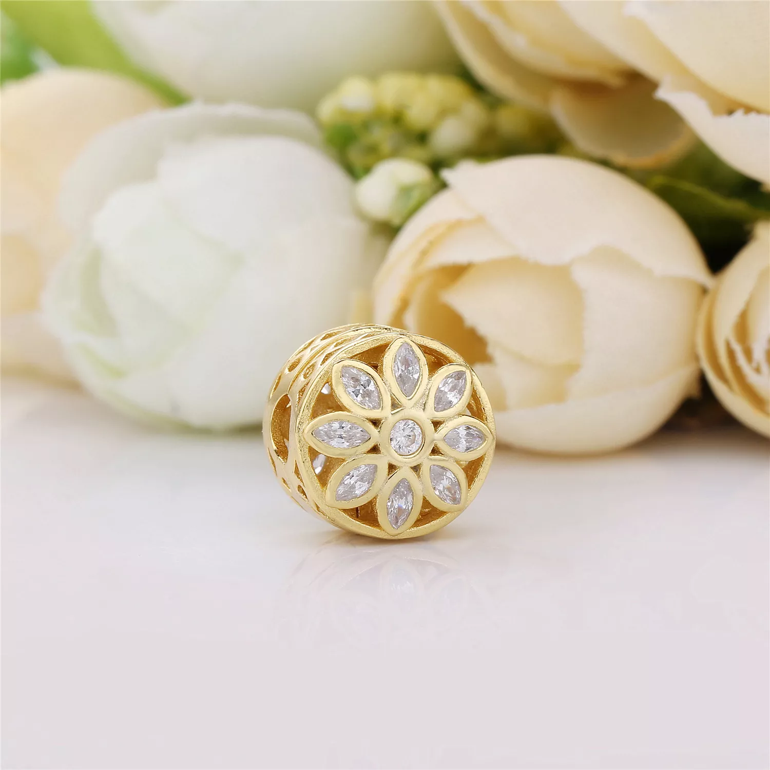 Charm berloques Pandora de Ouro Flor opulenta