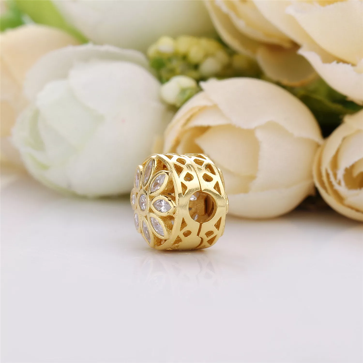 Charm berloques Pandora de Ouro Flor opulenta
