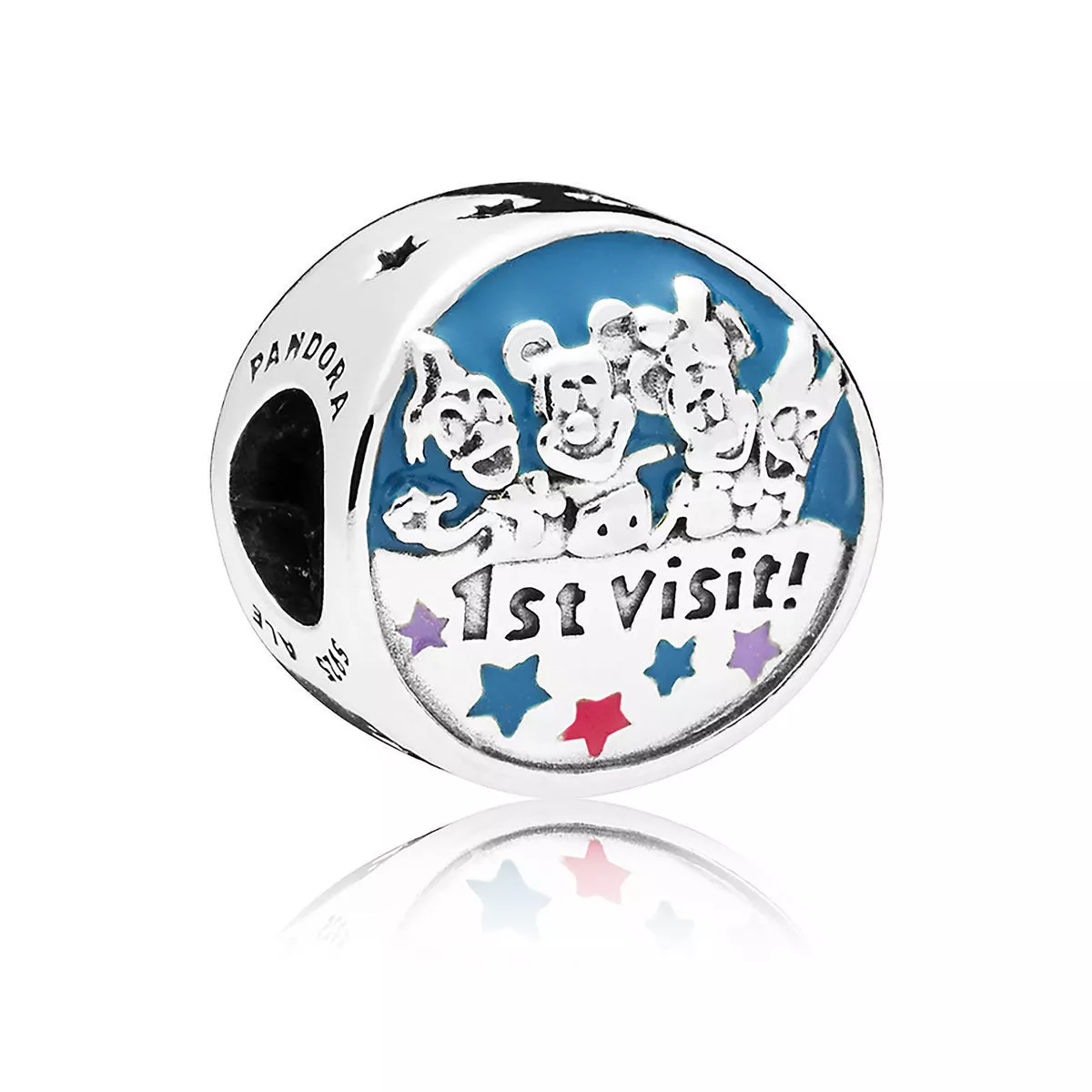 Charm Pandora de prata Mickey Mouse e amigos "1ª visita"