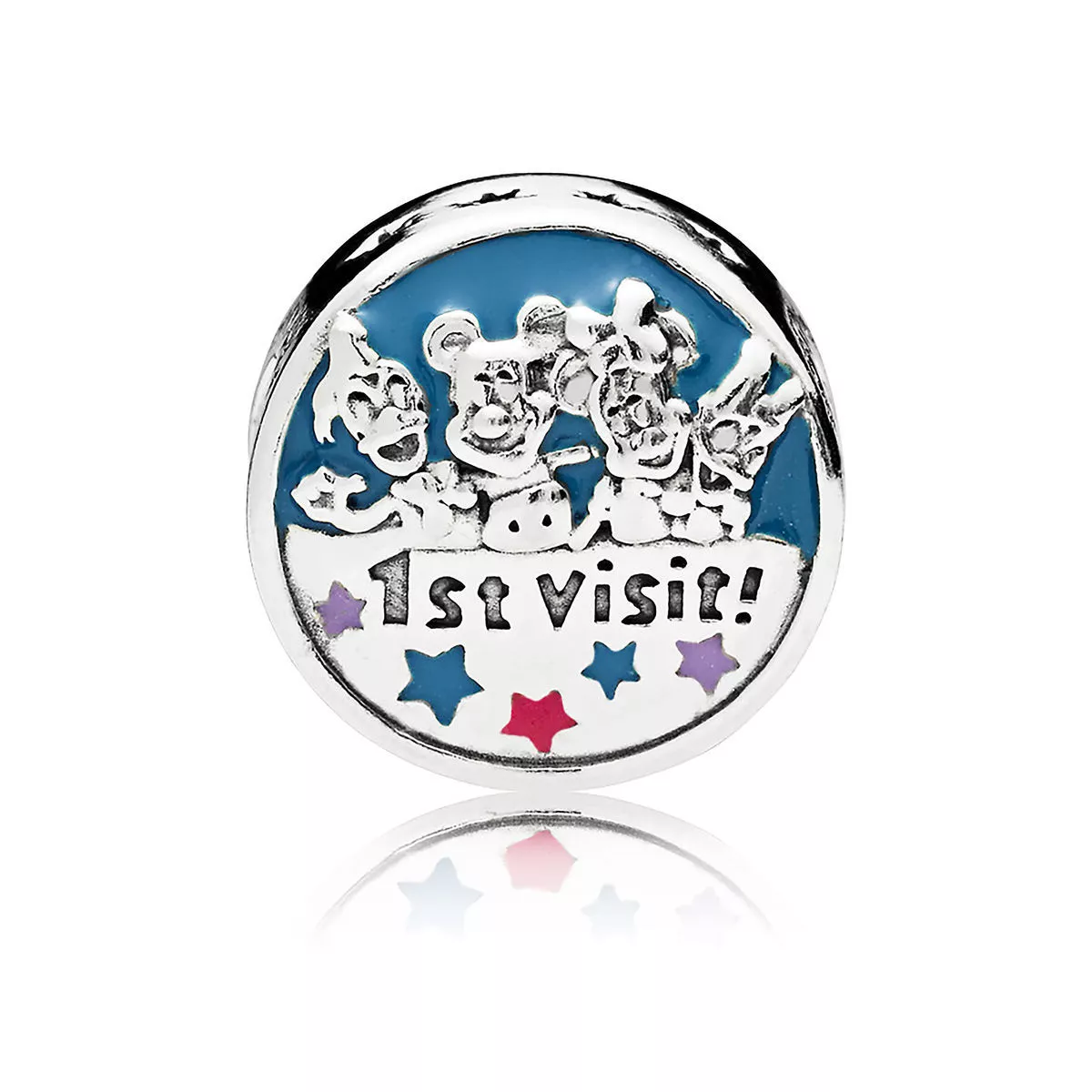 Charm Pandora de prata Mickey Mouse e amigos "1ª visita"