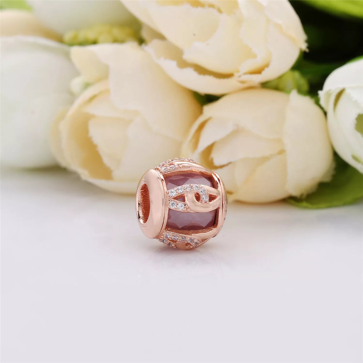 Charm PANDORA Essence Rose Bonds Of Love "Laços do Amor" - 787279NBP