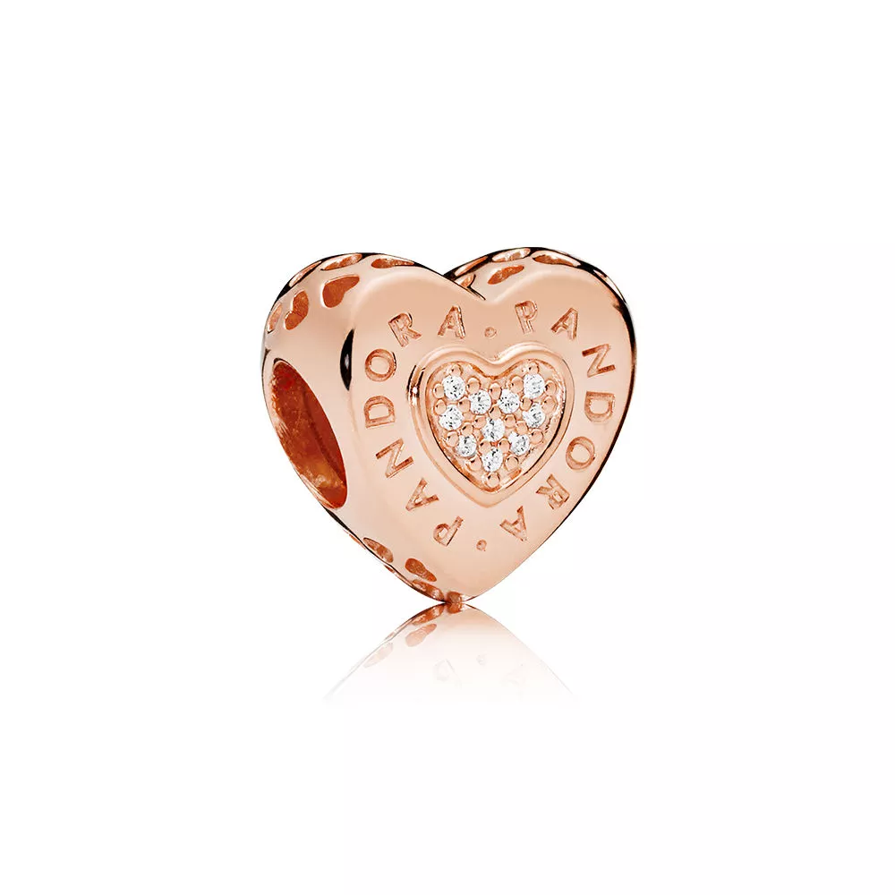 Charm ROSETM Coração PANDORA Signature - 787375CZ