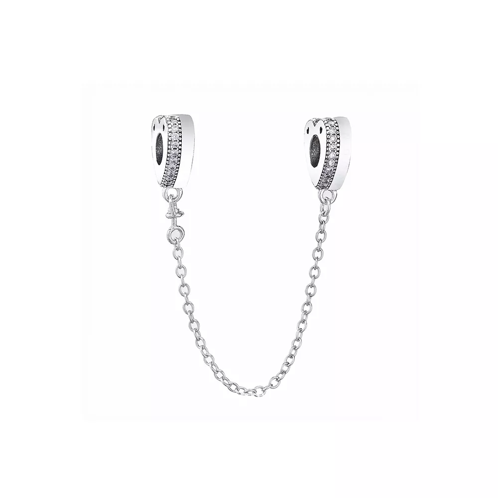 Corrente De Segurança Pandora de prata Coração