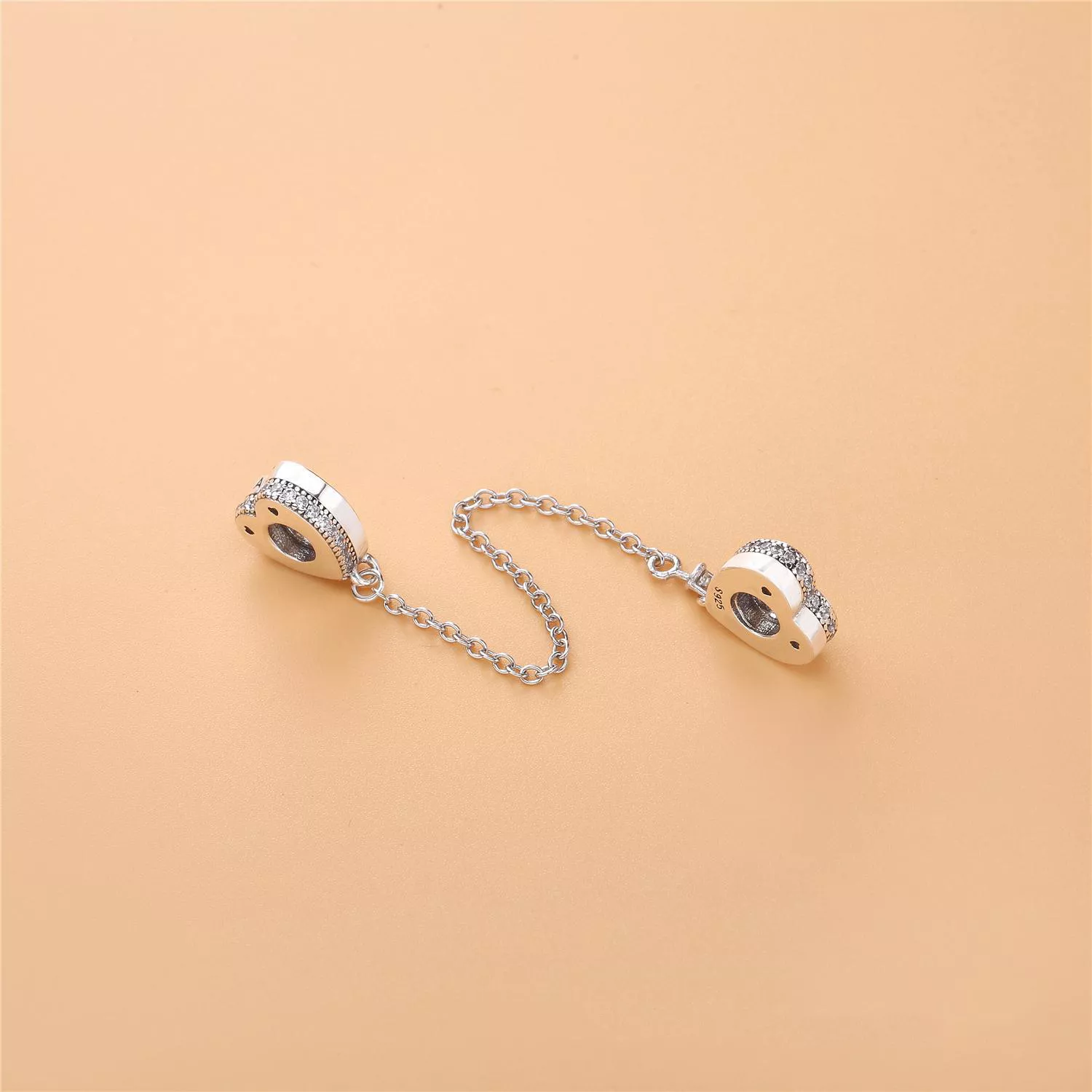 Corrente De Segurança Pandora de prata Coração