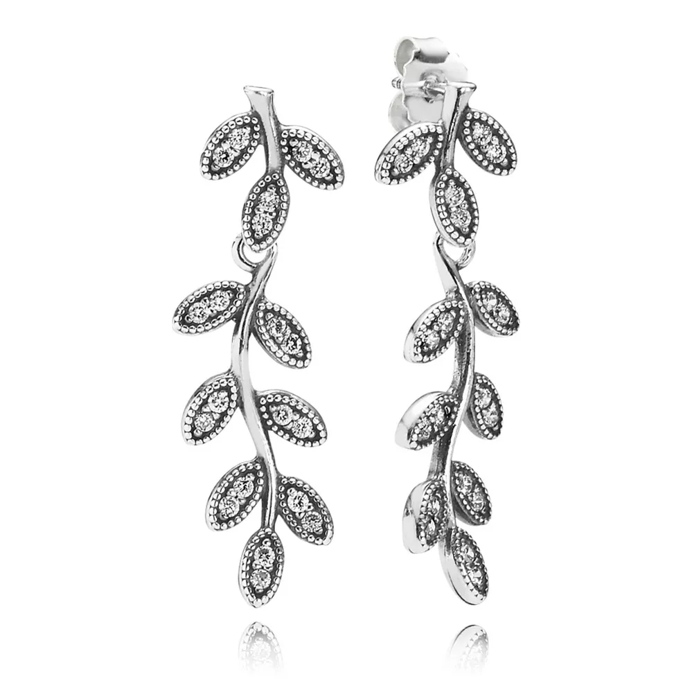 Brinco PANDORA de Prata Folhas Encantadas - 290565CZ