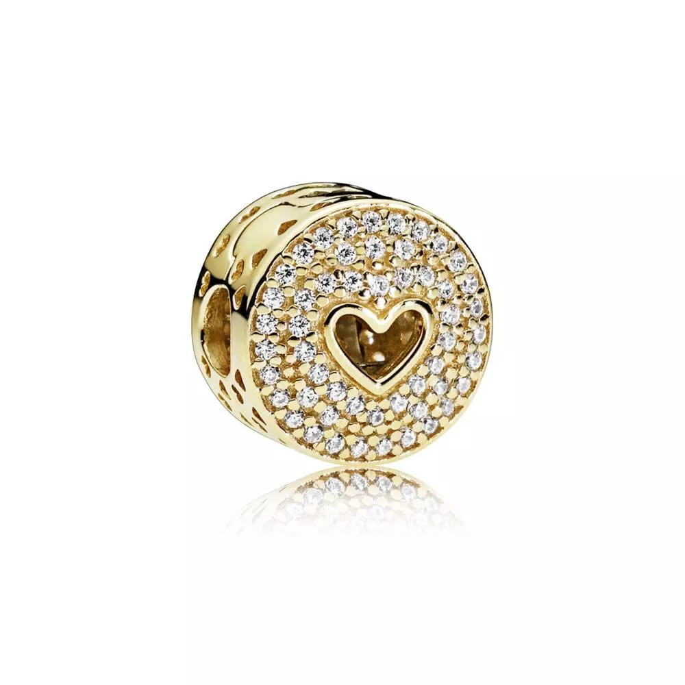 charm berloques pandora de ouro coração de luxo