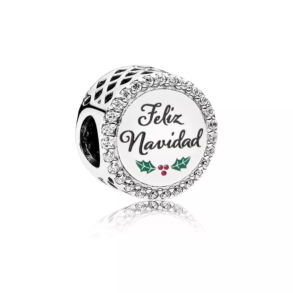 charm berloques pandora de prata feliz natal
