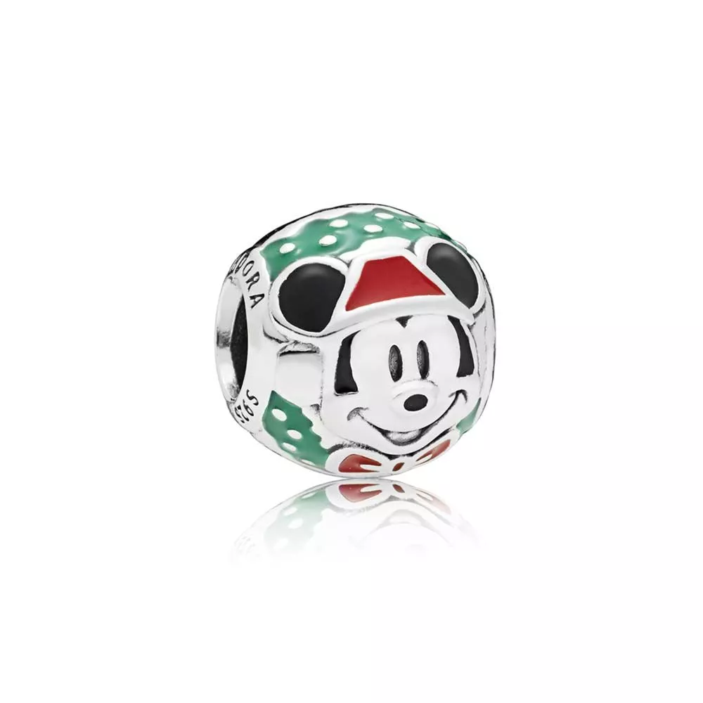 charm berloques pandora retrato do mickey papai noel