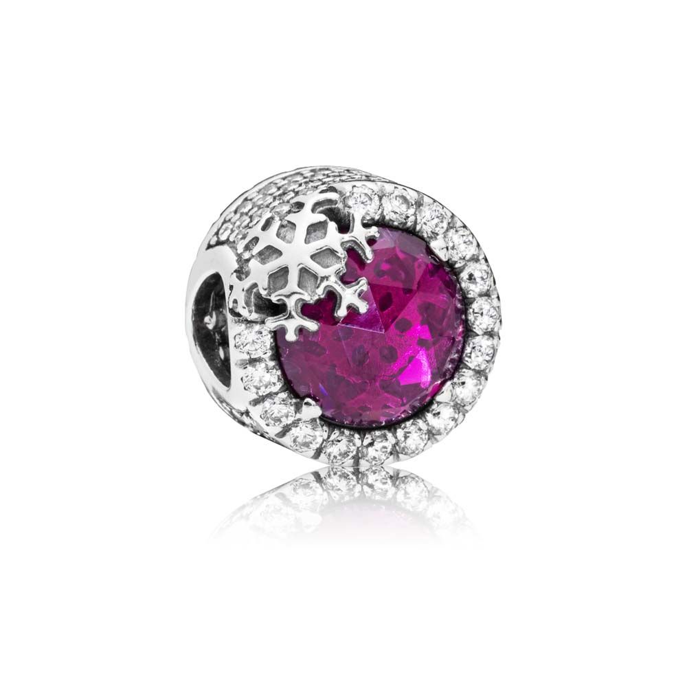 charm pandora floco de neve radiante vermelho