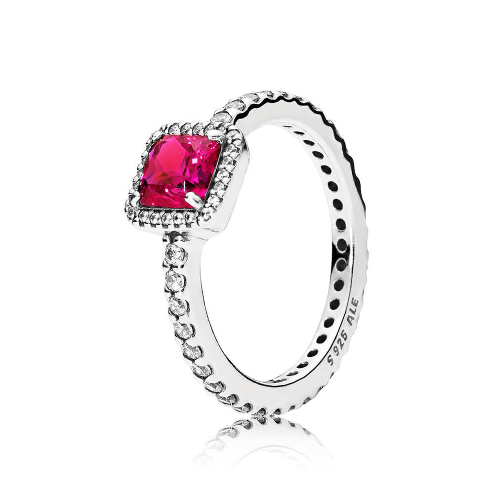 anel pandora rosa vermelha