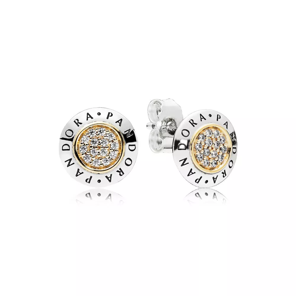 brinco coração pandora ouro signature