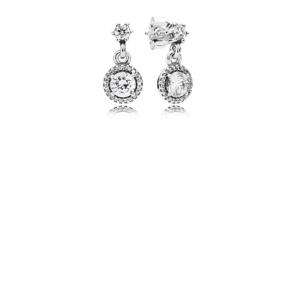 brinco pandora brilhante beleza clássica 290594cz