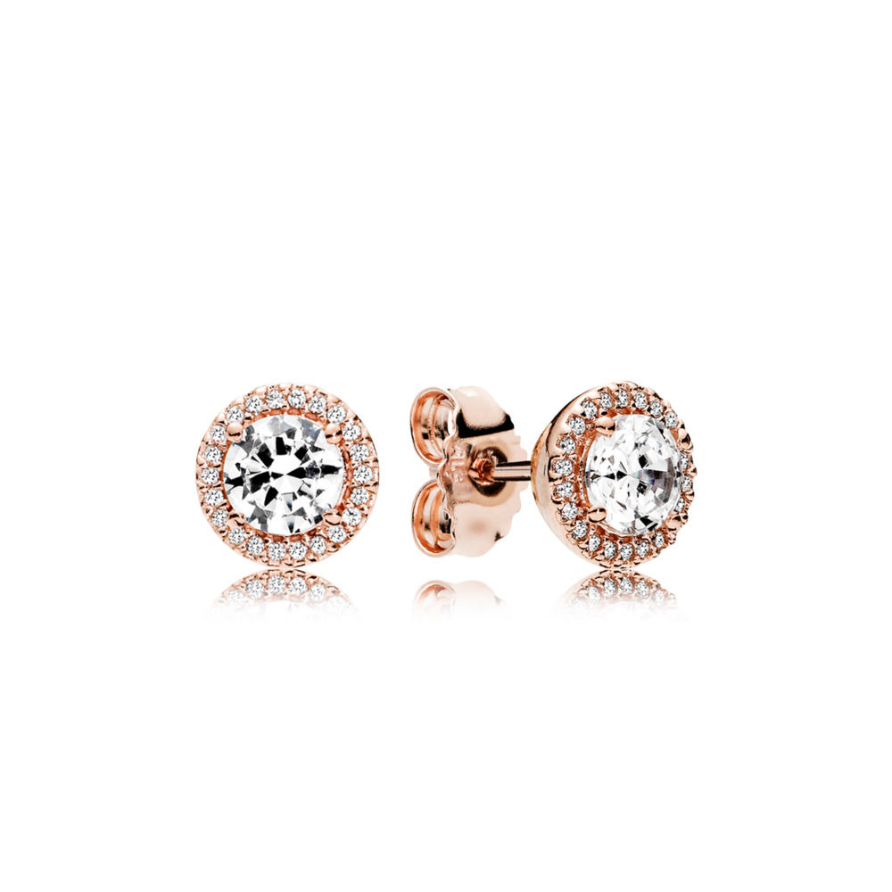 brinco pandora rosetm beleza clássica 286272cz