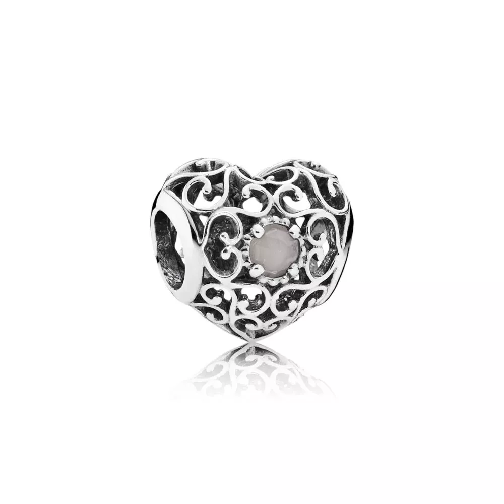 Charm berloques PANDORA Coração de Junho - 791784MSG