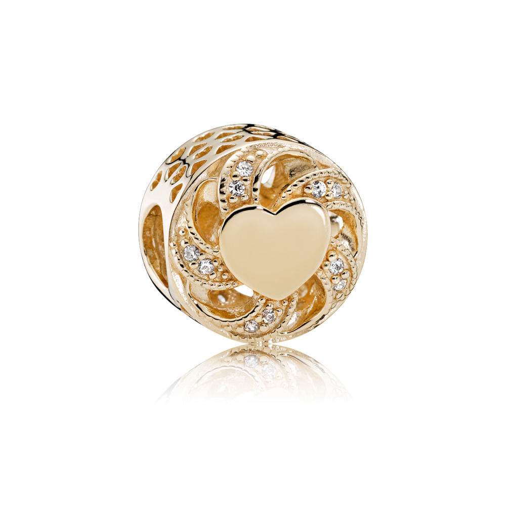 charm berloques pandora coração radiante de ouro