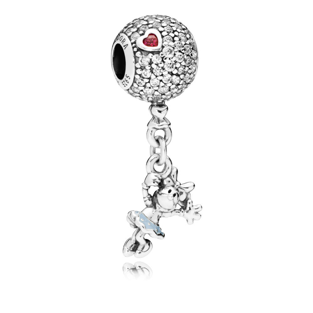 charm pandora minnie com balão pavê 797171cz