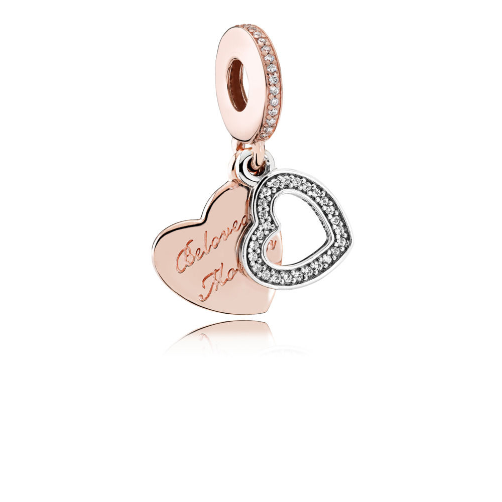 charm pandora pendente rose amada mãe 781883cz