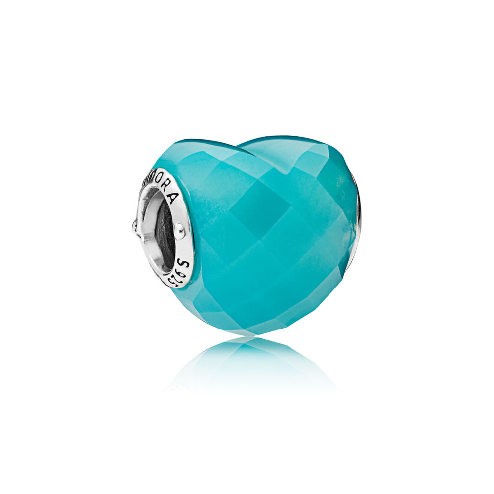 charm pandora petit facetado coração azul 796563nsc