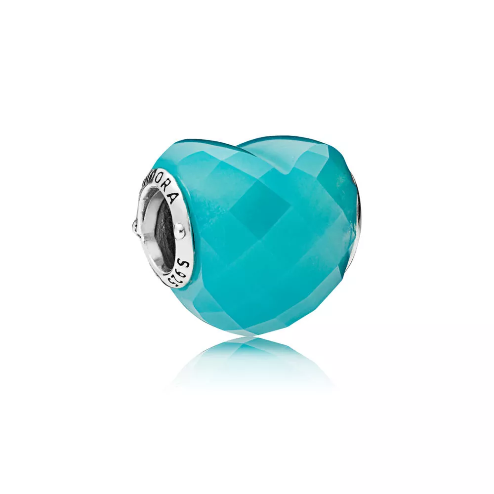 charm pandora petit facetado coração azul 796563nsc