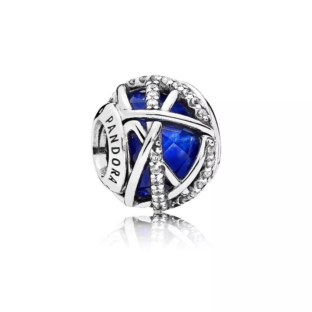 charm pandora petit facetado galáxia azul royal
