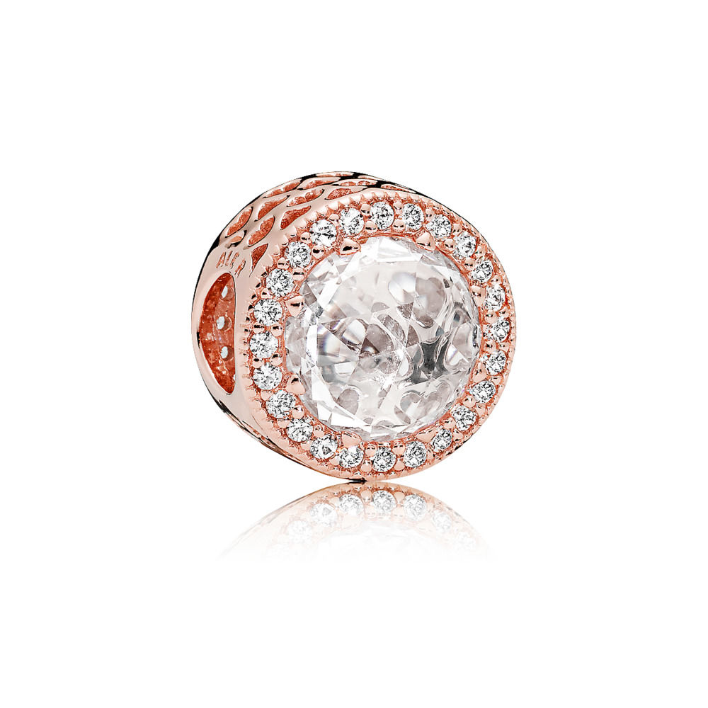 charm pandora rosetm coração radiante 781725cz