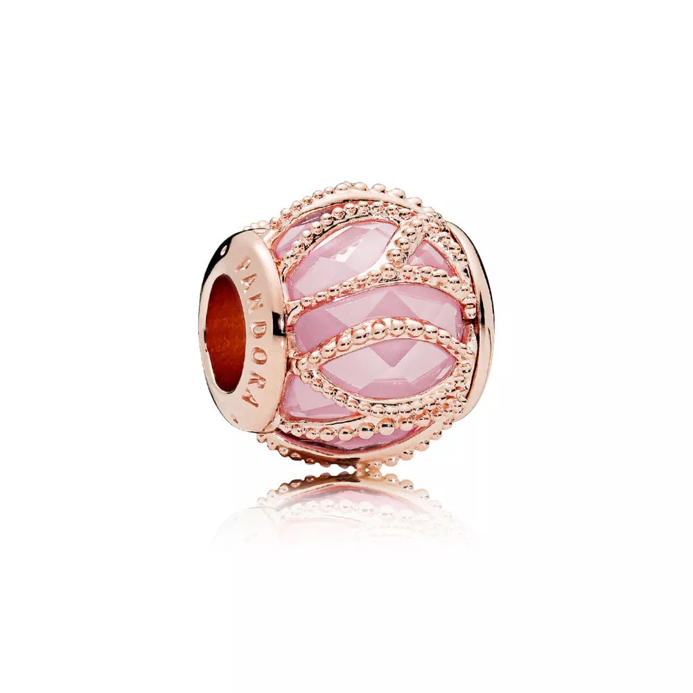 charm pandora rosetm petit facetado rosa entrelaçado 781968pcz
