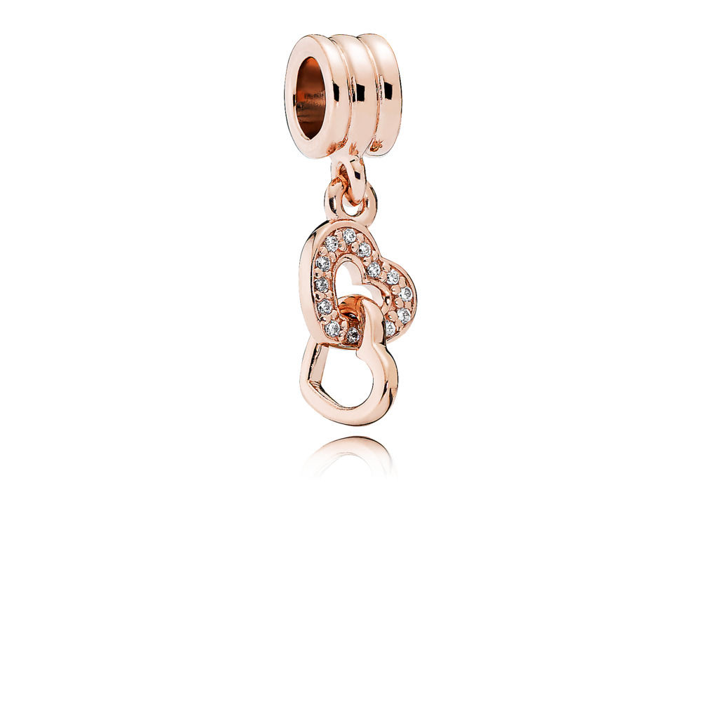 heart pandora rose dangle com zircônia cúbica 781242cz