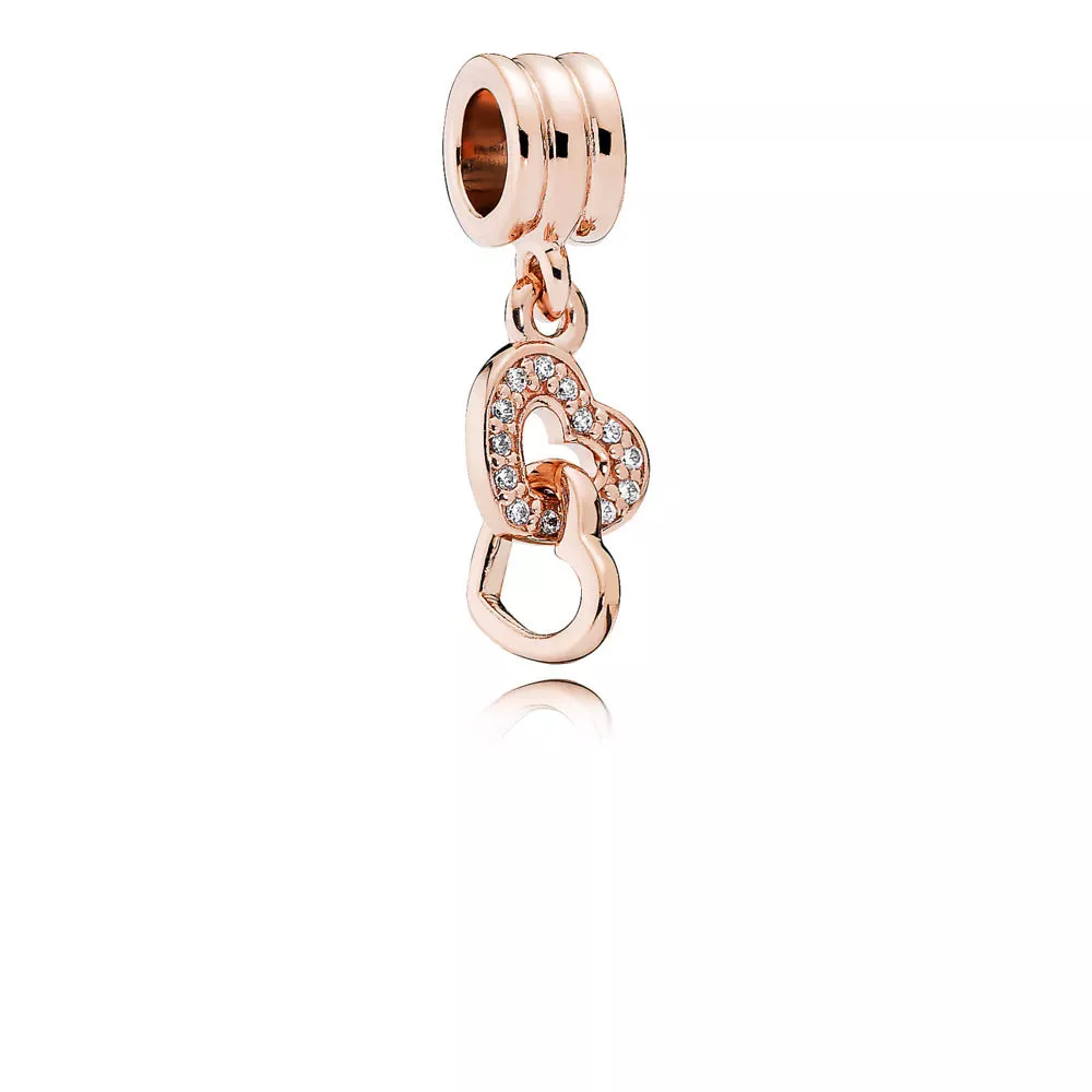 heart pandora rose dangle com zircônia cúbica 781242cz
