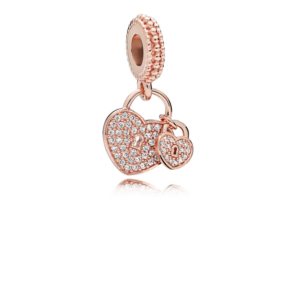pingente pandora rosetm love lock 781807cz