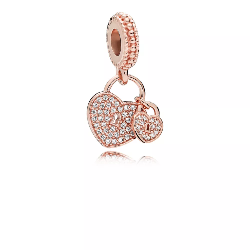 pingente pandora rosetm love lock 781807cz