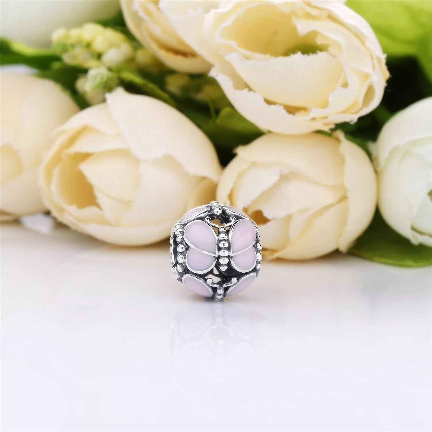 Charm berloques PANDORA Borboleta Rosa