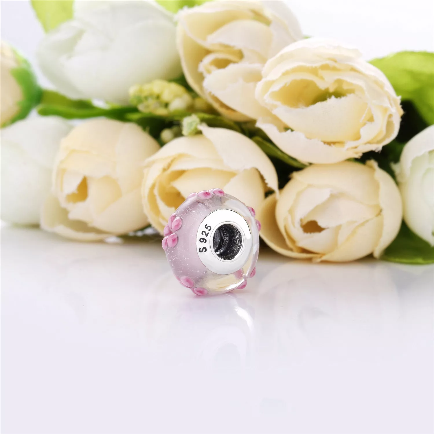 Charm berloques PANDORA Murano Flor