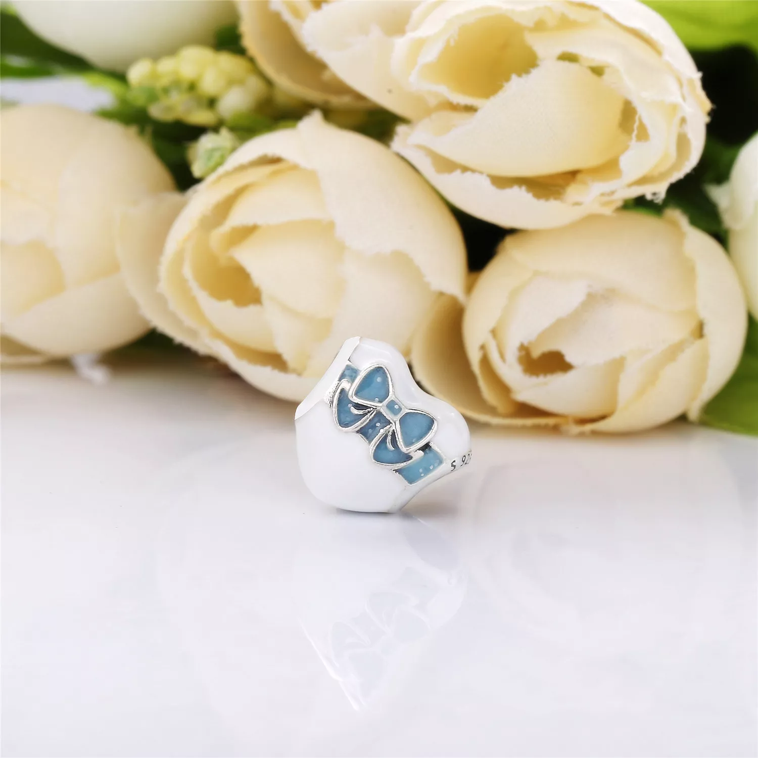 Charm berloques Pandora de prata Amor Dia Branco