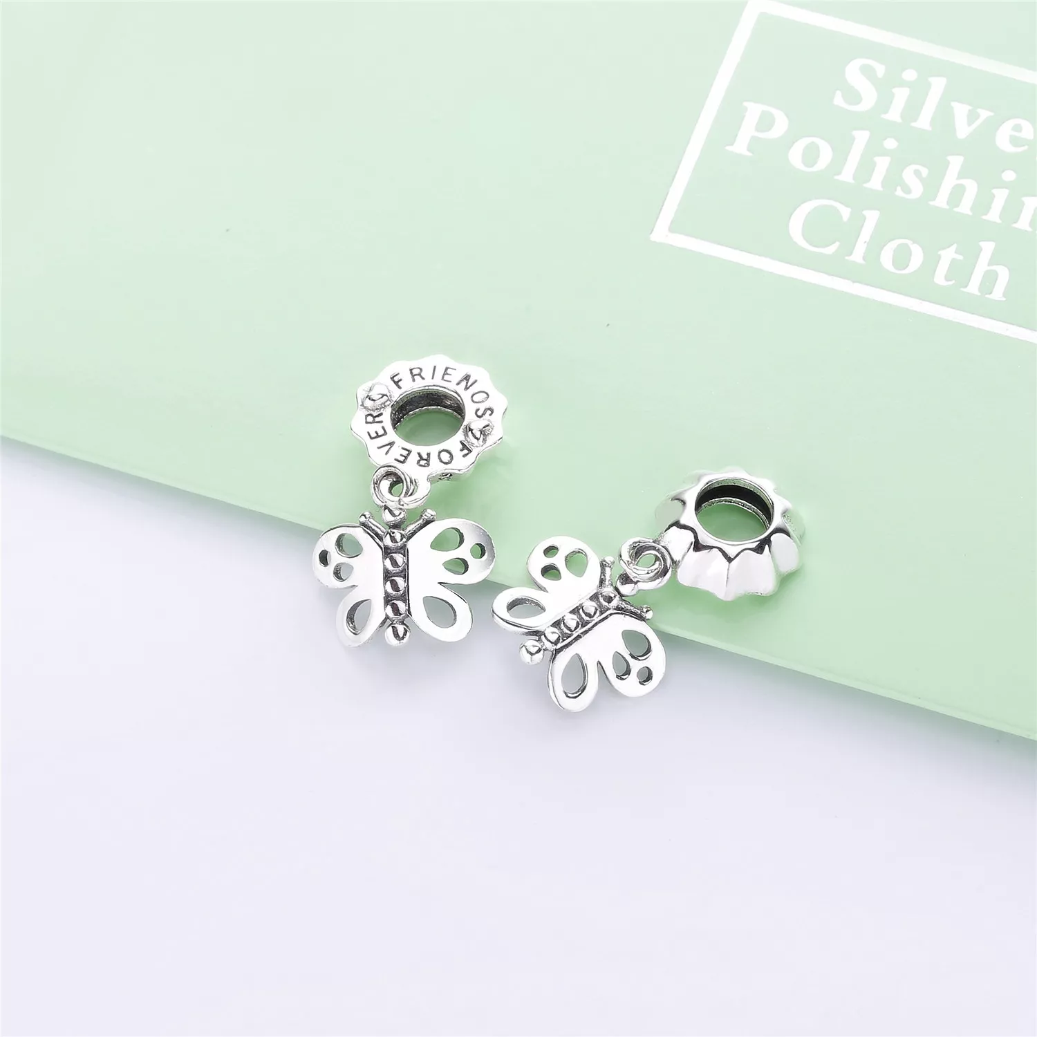 Charm PANDORA de Prata Duplo Pendente Amigas para Sempre - 790531