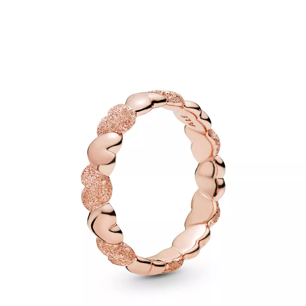 Anel Corações Brilhantes Matte Pandora Rose - 187950
