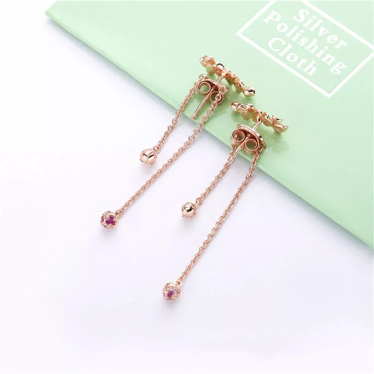 Brinco Flores de flor de pêssego pendurados Pandora - 288089NCCMX