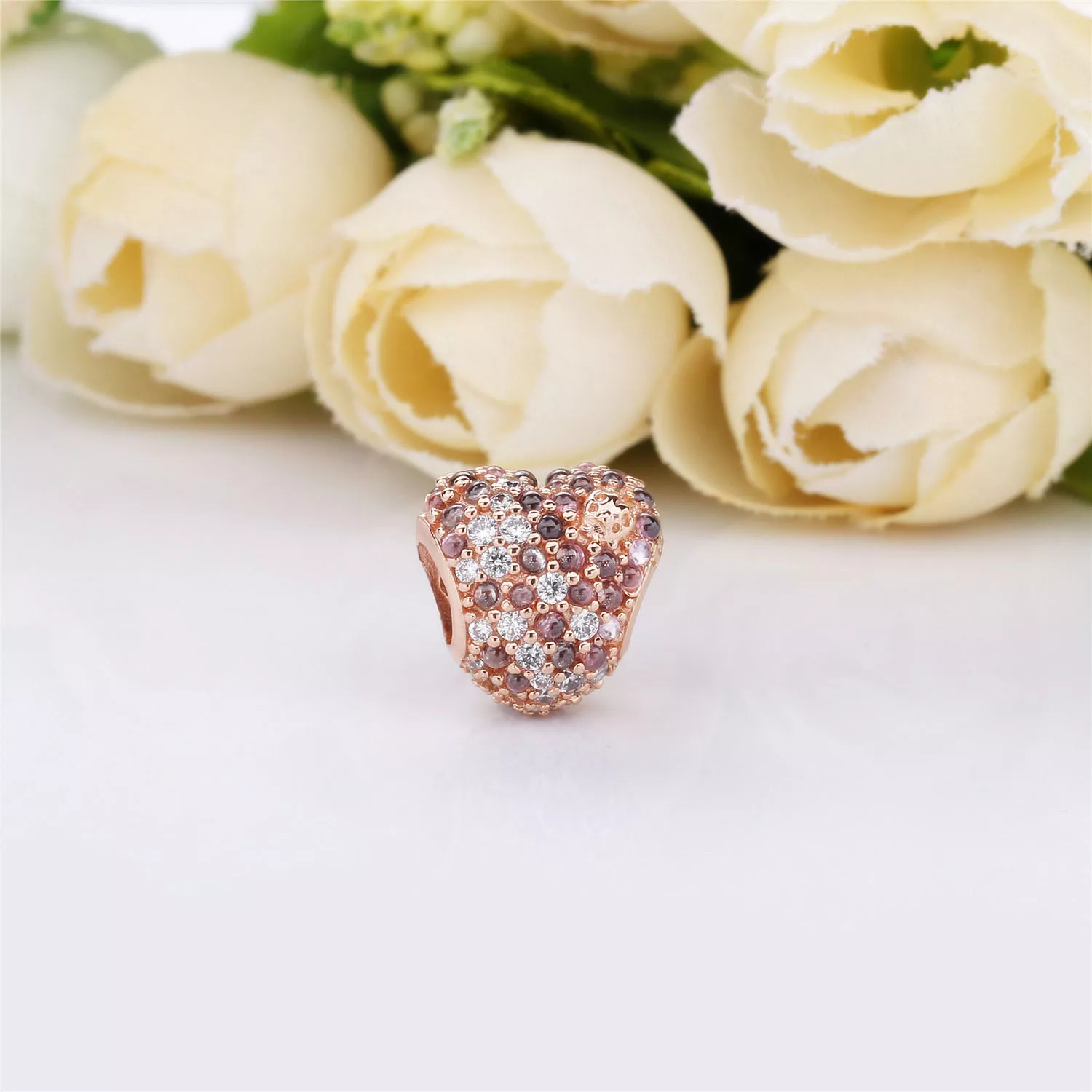 Charm Coração de Ladybird brilhante Pandora Rosa - 787894NPOMX