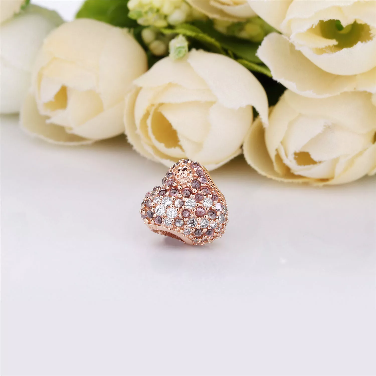 Charm Coração de Ladybird brilhante Pandora Rosa - 787894NPOMX