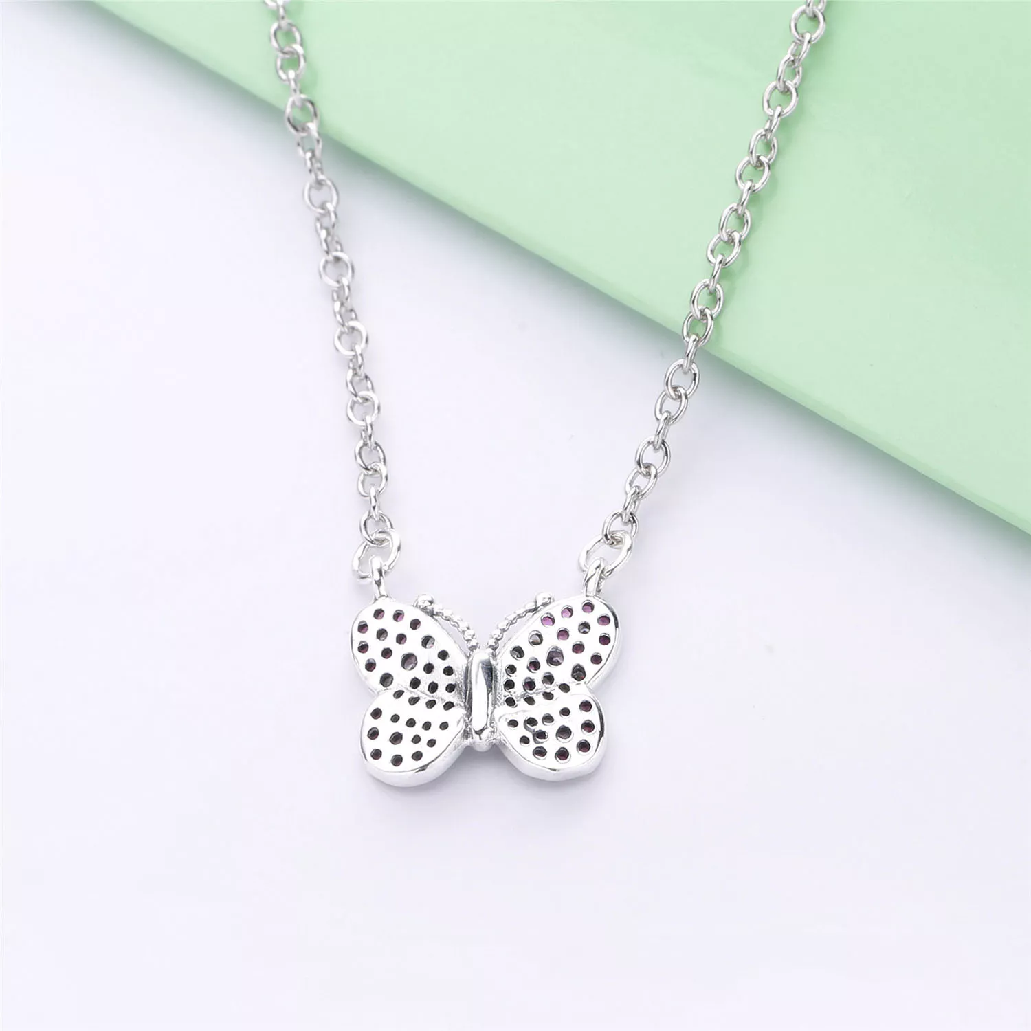 Colar Borboleta rosa deslumbrante Pandora - 397931NCCMX-50