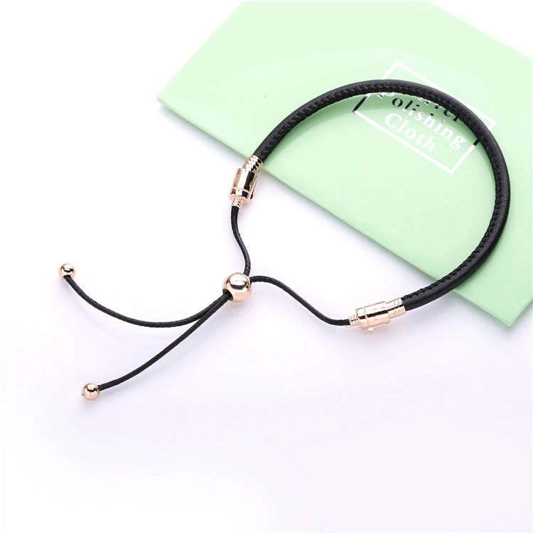 (imagem para) Bracelete Pandora Rose™ Cordão De Couro Preto - 588059CBK - Visualizar 2