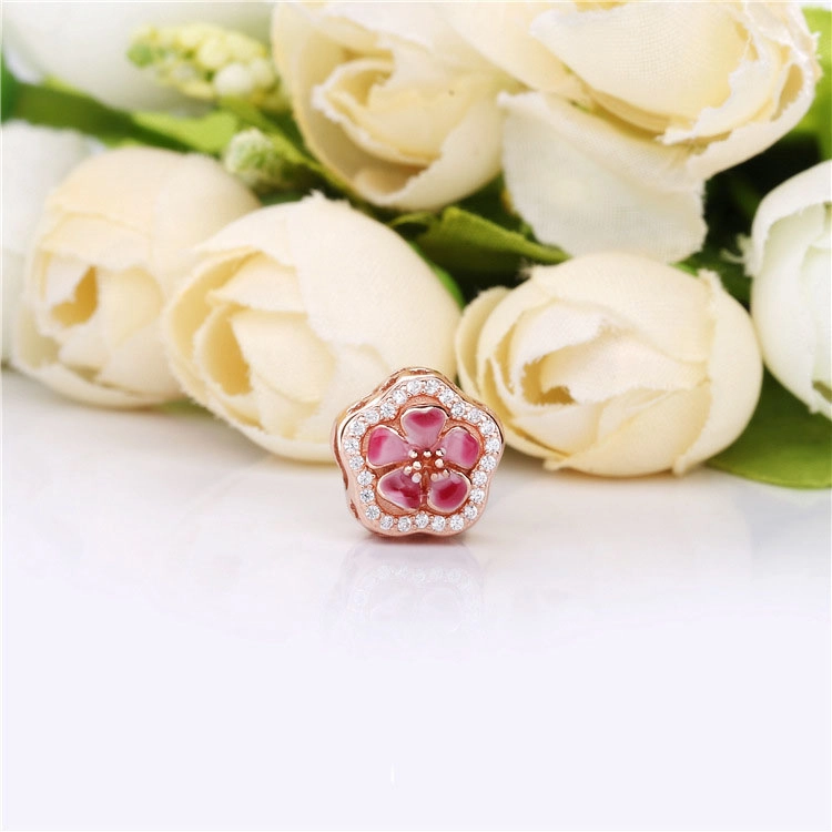(imagem para) Charm Flor de Flor de Pêssego Cintilante Pandora Rosa - 788079CZ - Visualizar 2