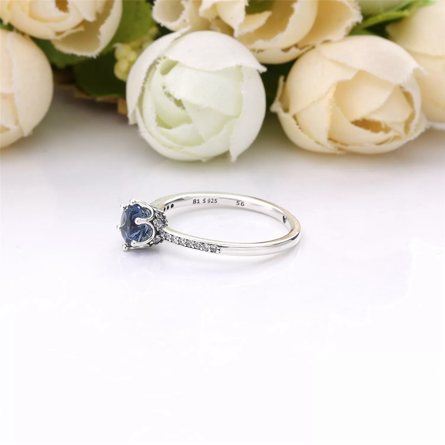 Anel Coroa Cintilante Azul Pandora - 198289NSWB