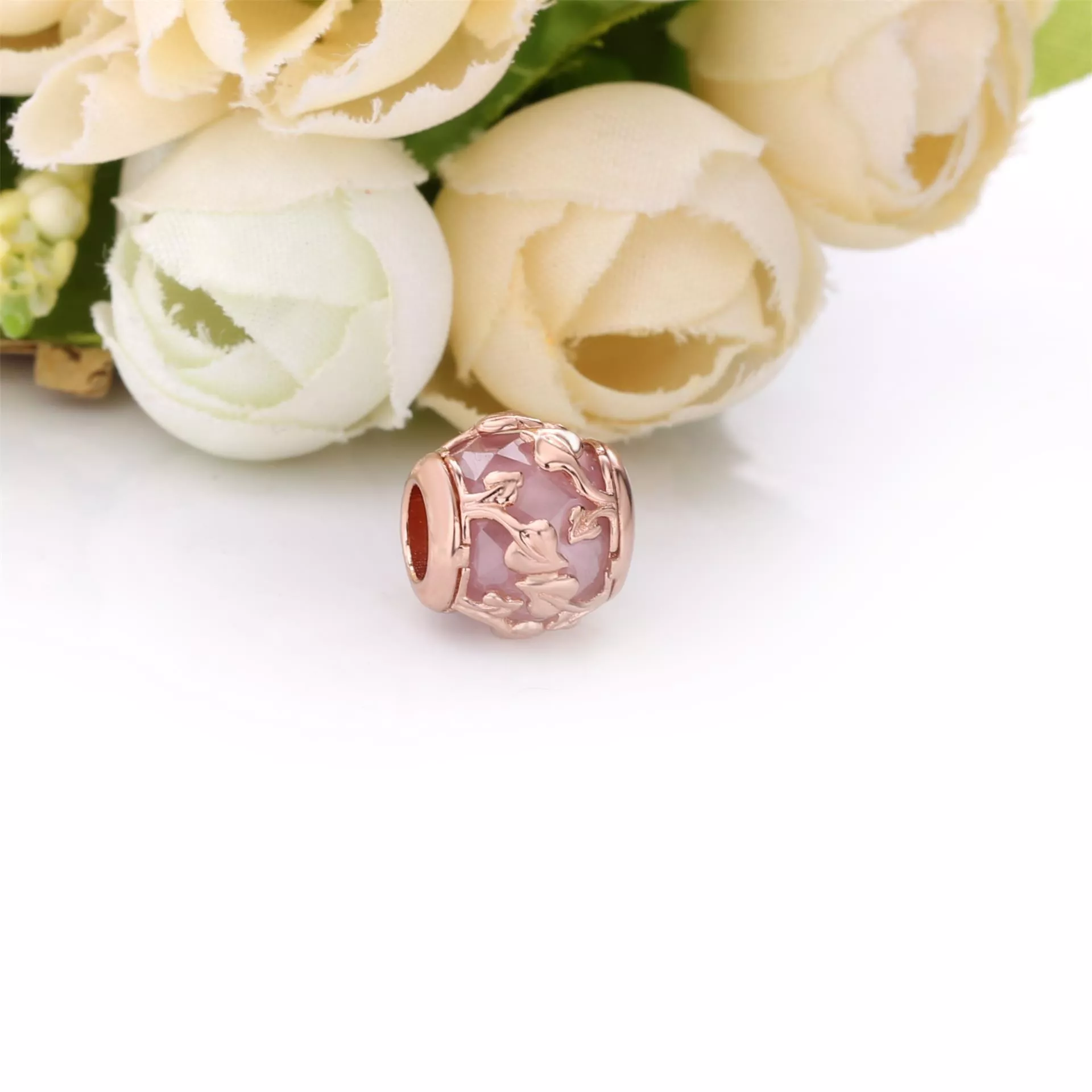 Charm Folhas decorativas cor-de-rosa Pandora - 788238SSP
