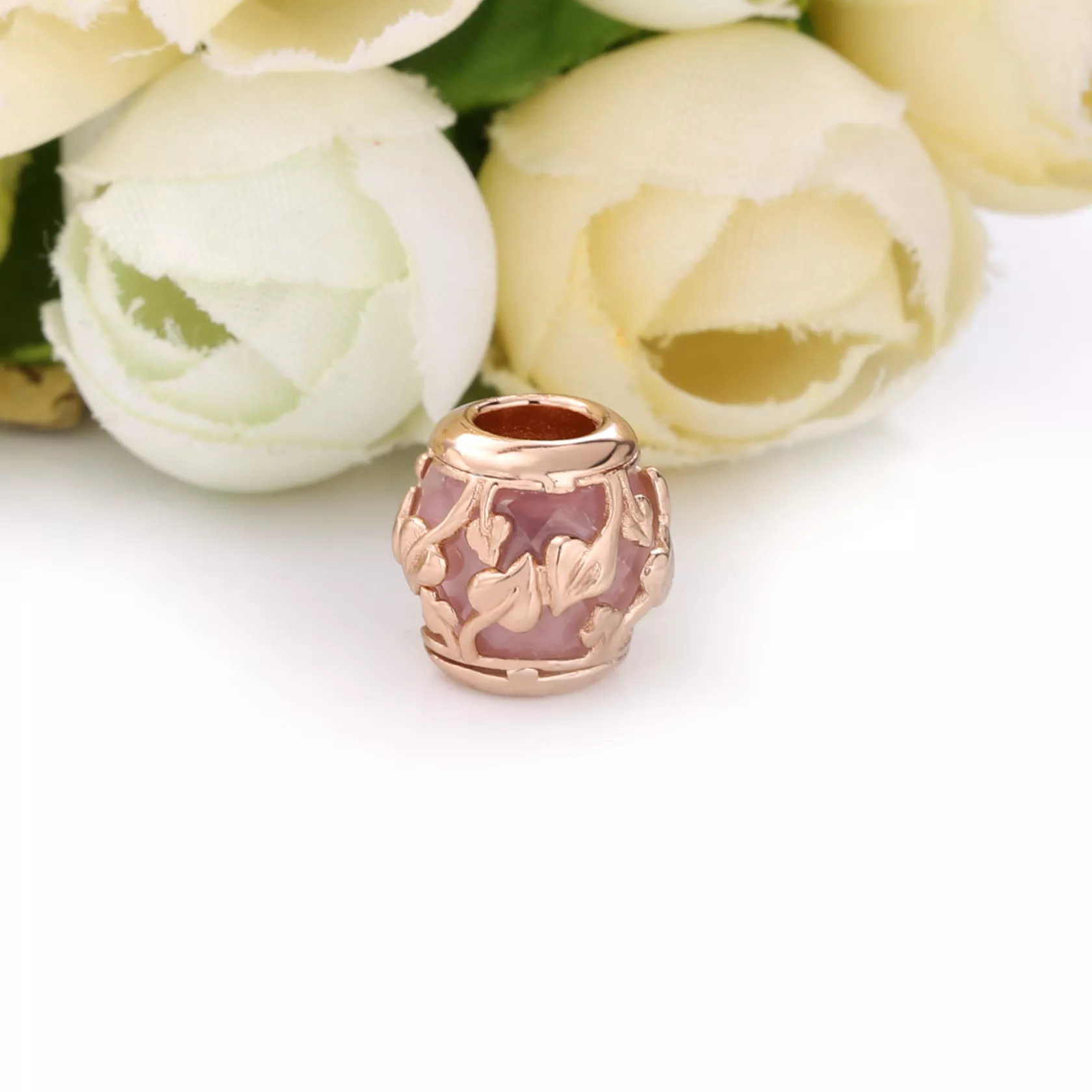 Charm Folhas decorativas cor-de-rosa Pandora - 788238SSP
